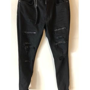Amiri crystal embellished black slim fit size 30